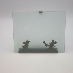 Disney Michael Graves Mickey Minnie Mouse 4x6 Silver Picture Frame Frosted Glass